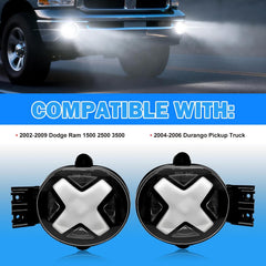 OKSIWA LED Fog Lights Compatible With 2002-2008 Dodge Ram 1500/2003-2009 Dodge Ram 2500 3500 Pickup Truck w/DRL Amber Turn Signals Fog Lights 1 Pair of Fog Lights Clear Lens-4