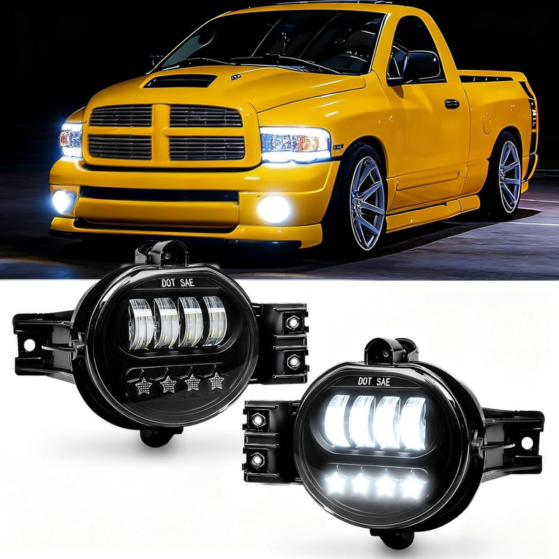 OKSIWA LED Fog Lights for 2002-2008 Dodge Ram 1500, 2003-2009 Ram 2500 3500, 2004-2006 Durango Pickup, Led Fog Lamp Upgrade and Modified - 4 Star-1