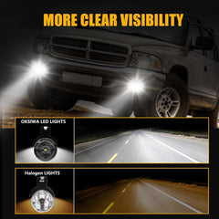 OKSIWA Upgrade LED Fog Lights with Day Running Lights for 1997-2000 Dodge Dakota,1998-2000 Durango SUV Pickup Truck Front Bumper Driving Fog Lamps Replacement,Clear Lens-4