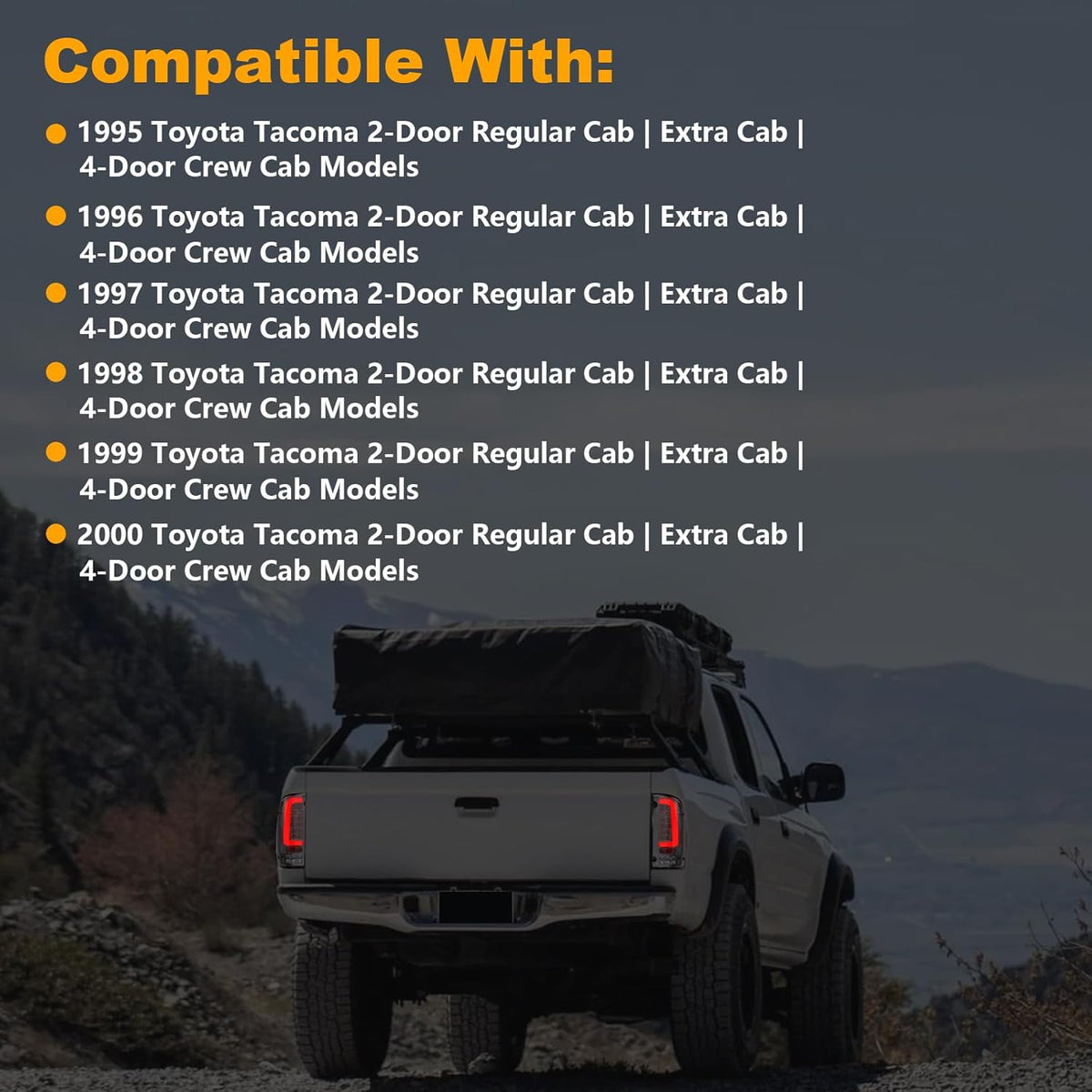 Full LED Tail Lights for 1995-2000 Toyota Tacoma,Plug and Play-4