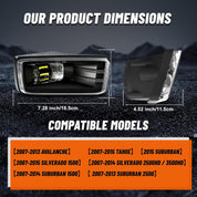 OKSIWA LED Fog Lights for 2007-2015 Chevy Silverado, Suburban, Tahoe, 2007-2013 Avalanche, Pick Up Truck Fog Lamp Replacement with Fog Wiring Harness Switch