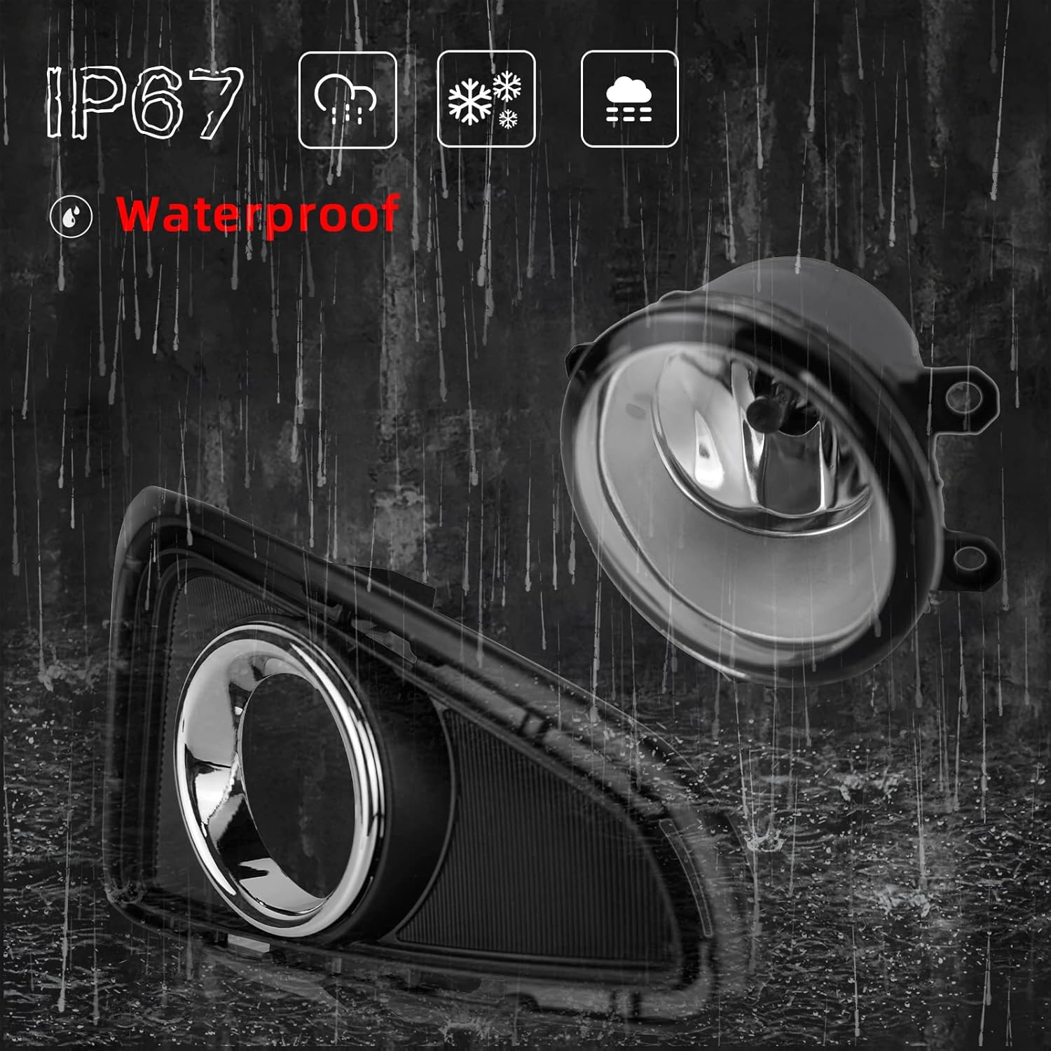 OKSIWA Fog Lights Fit for 2016 2017 2018 Toyota RAV4 1 Pair Front Bumper Driving Fog Lamps with Bezels and Assemblies Kit, Left & Right Side (Clear Lens)-7
