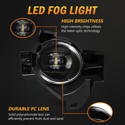 OKSIWA LED Fog Lights,Compatible with Nissan Altima Sedan 2010 2011 2012,Front Bumer Driving Light,Fog Lamp Assembly,with Wiring Harness, Switch,Plug and Play,Waterproof