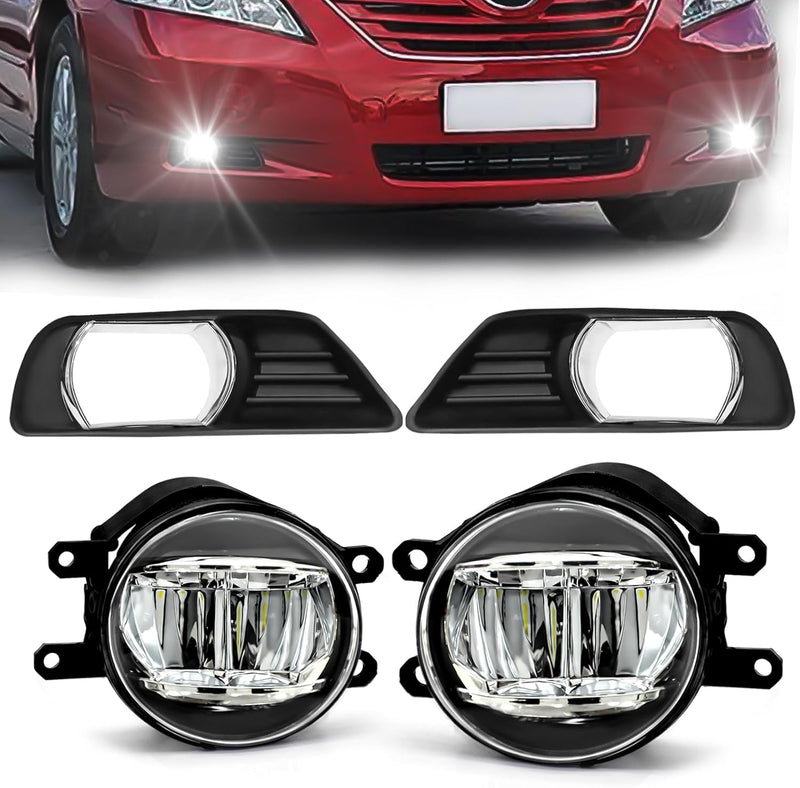 OKSIWA LED Fog Lights For 2007 2008 2009 Toyota Camry, Front Bumper Driving Light kit,Fog Lamps Assembly Replacement with Switch, Wiring Harness,Plug and Play-1