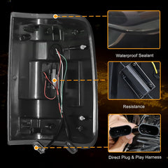 OKSIWA Full Led Tail Lights Compatible with Ford F150 2004 2005 2006 2007 2008 Starting Animated, Dynamic Turn Signal, Brake Light, Reverse Light Smoked Rear Light Assembly, Tail Lamps-6