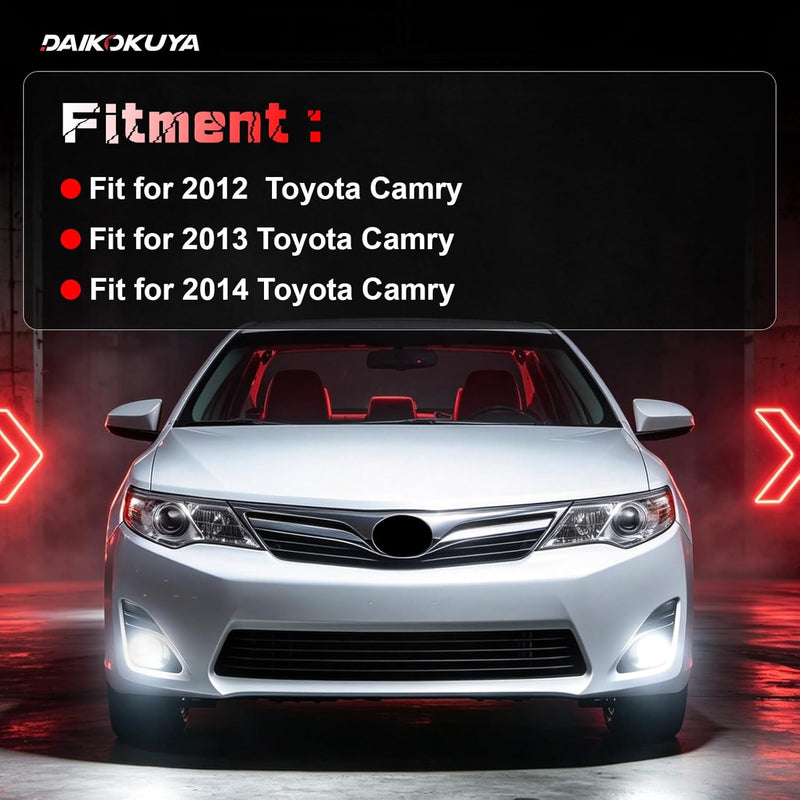 OKSIWA LED Fog Lights-For 2012-2014 Toyota Camry(Not for SE Models), Fog Light Assembly Replacement,Include Switch, Wiring Harness,Plug and Play,Black Bezels-3