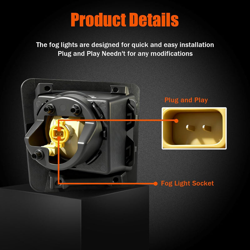 DOT Approved Waterproof Halogen Fog Lights with Bezels for 2014-2015 GMC Sierra 1500 Plug & Play-4
