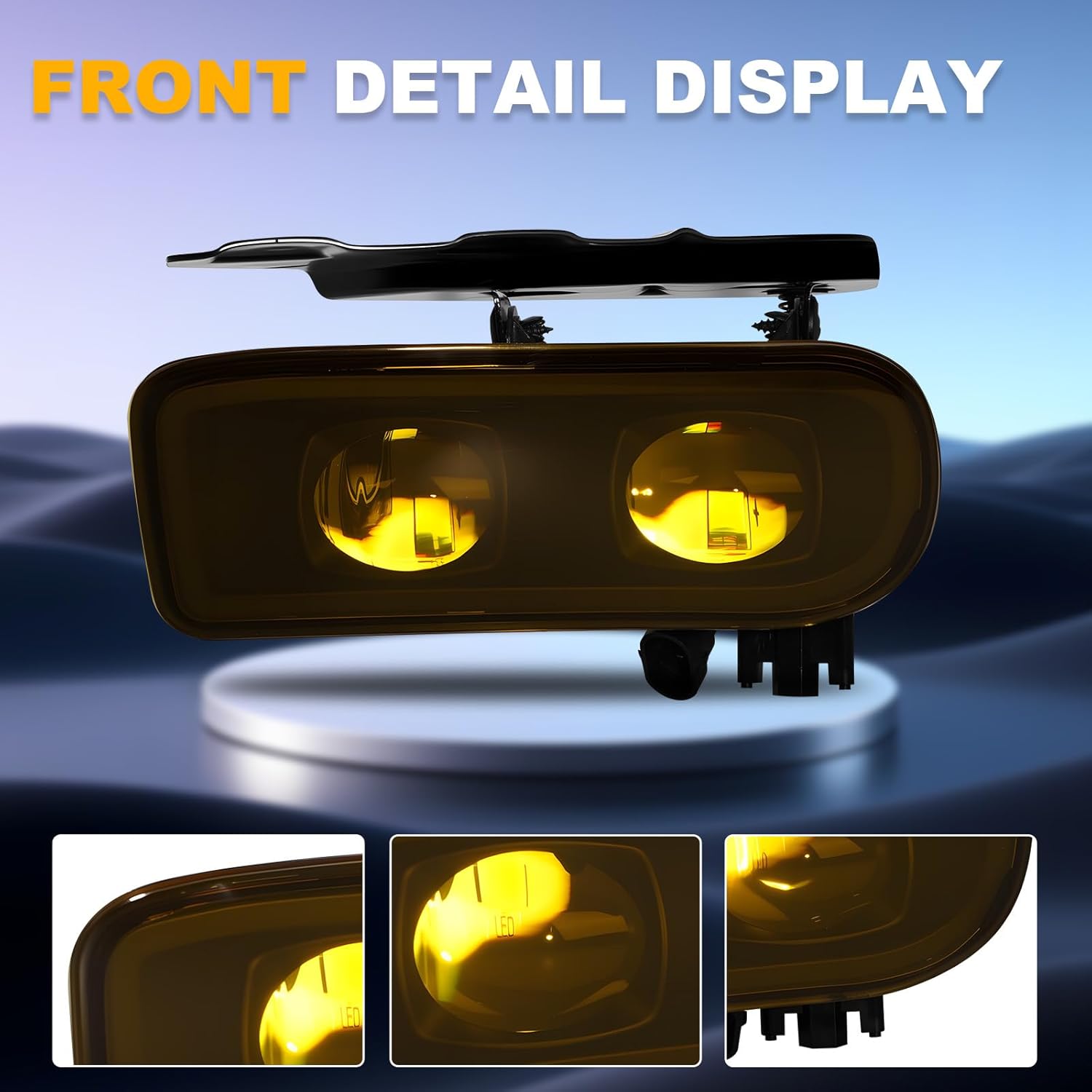 OKSIWA LED Fog Lights Assembly Compatible with 2002 2003 2004 2005 2006 Cadillac Escalade/Escalade EXT/Escalade ESV Driving Fog Lamps Yellow Lens-3