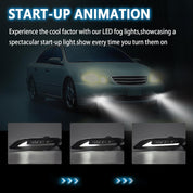 OKSIWA LED Fog Lights with DRL and Dynamic Turn Signal for Toyota Camry 2002-2004/ Corolla 2005-2008/ Solara 2002-2003, Fog Lamp Assembly Replacement with Start-up Animation, 1 Pair