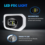 OKSIWA LED Fog Lights,Compatible with 2016-2023 Toyota Tacoma(Fits SR,SR5 Model Only), Front Bumper Driving Light, with Wiring Harness, Switch,Easy to Install (Chrome Bezels)