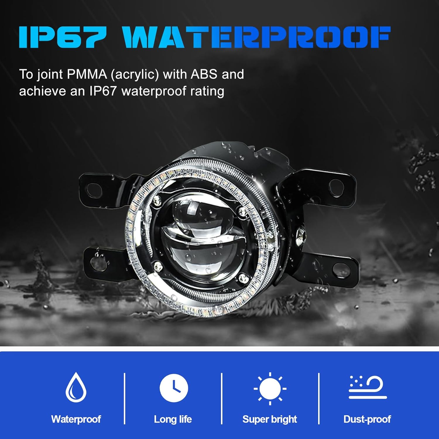 OKSIWA Laser Fog Lights with DRL Fit for Toyota 07-13 Camry,09-13 Corolla,10-11 Prius,06-12 RAV4,08-10 Highlander,12-16 Tacoma Upgrade and Modified 1 Pair Fog Lights Assembly, Front Bumper Driving Fog Lamps