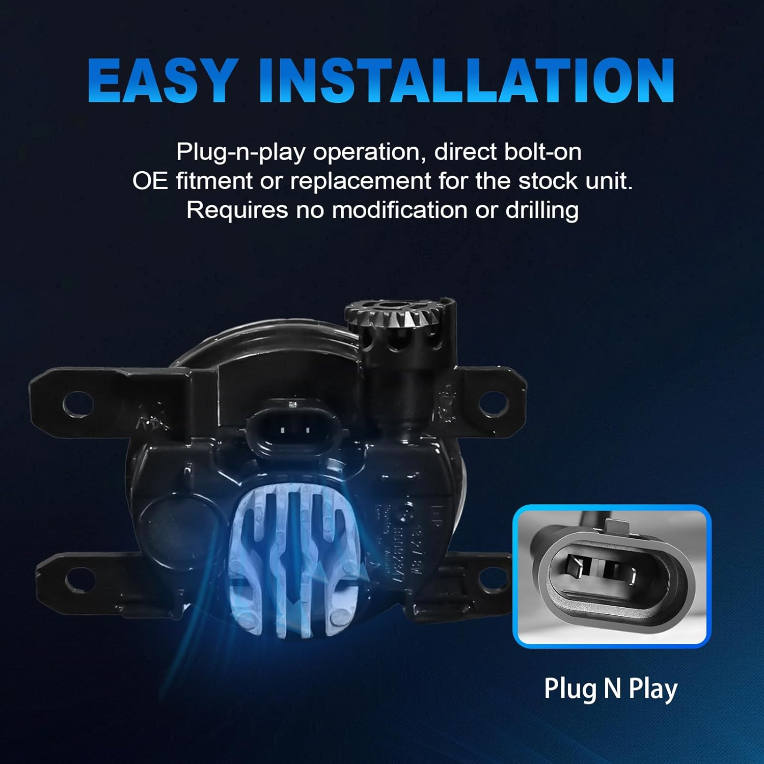 OKSIWA LED Fog Lights Assembly Compatible with Toyota Corolla 2011 2012 2013, Bumper Driving Fog lamp, DOT Certified - 1 Pair