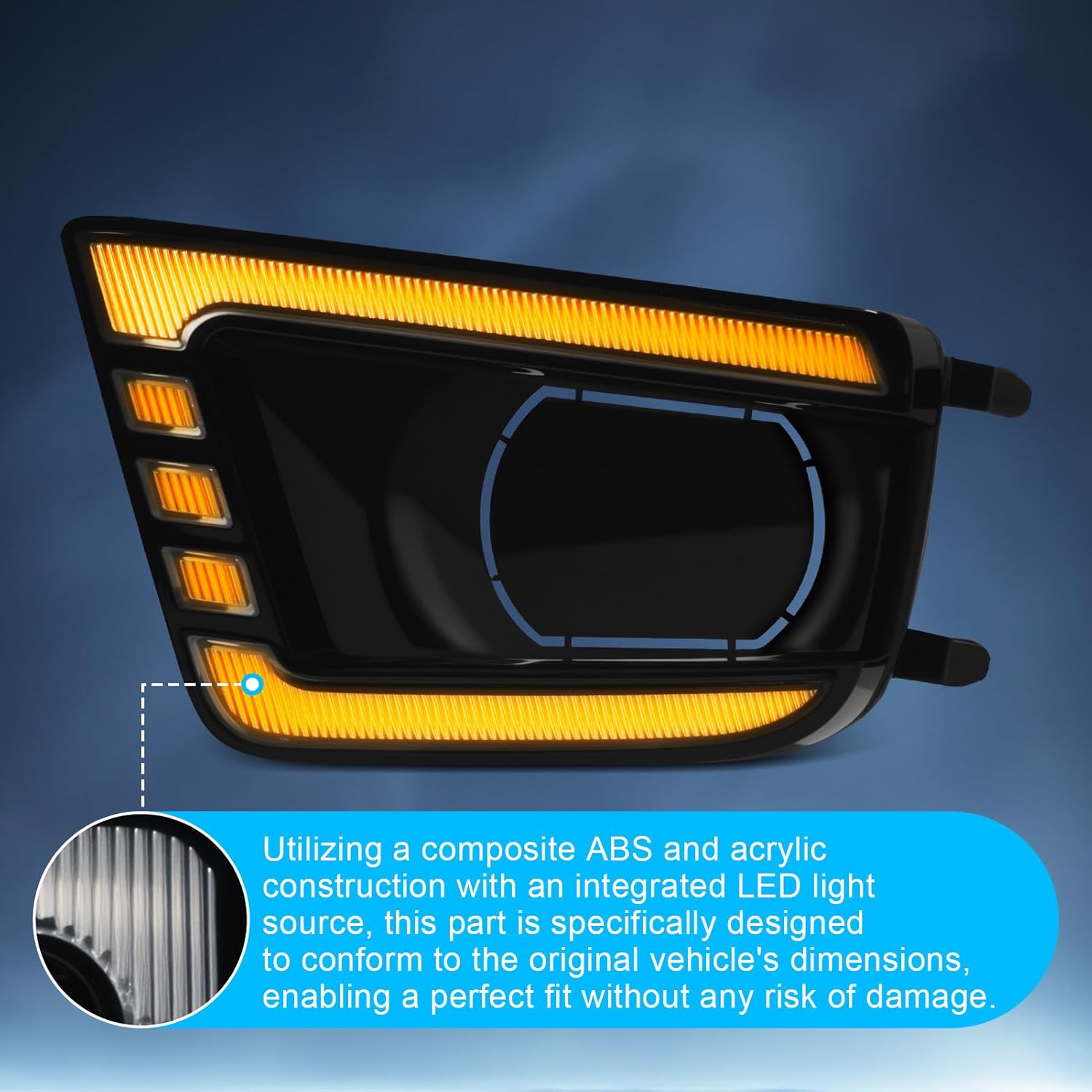 OKSIWA LED Daytime Running Lights For 2012 2013 2014 2015 Toyota Tacoma, with Amber Dynamic Turn Signal Lights, Fog Lights DRL Harness-4