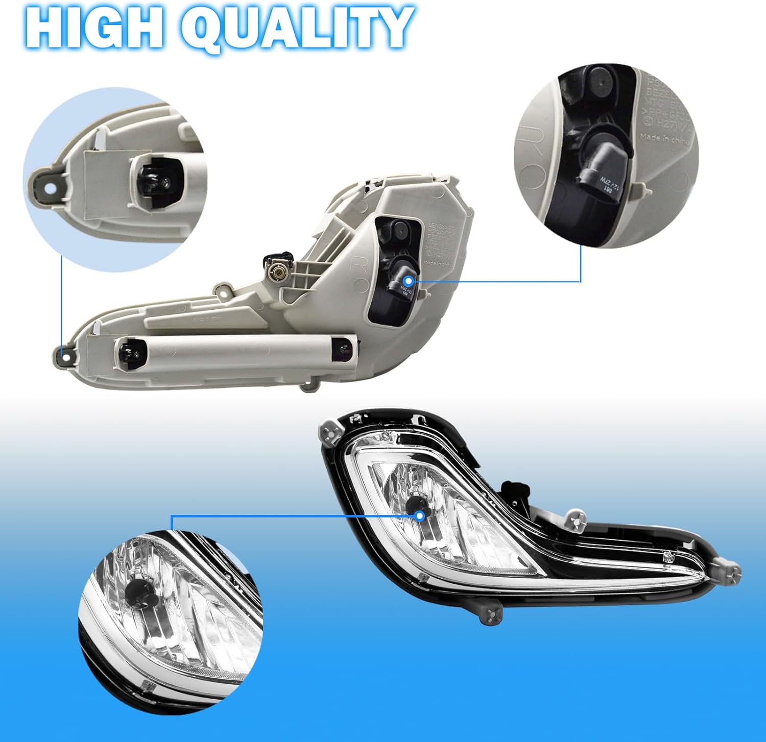 OKSIWA Fog Lights Fit For 2012-2017 Hyundai Accent Pair Fog Lights Bumper Lamps Full Kit with Switch and Harness (Clear Lens)-5