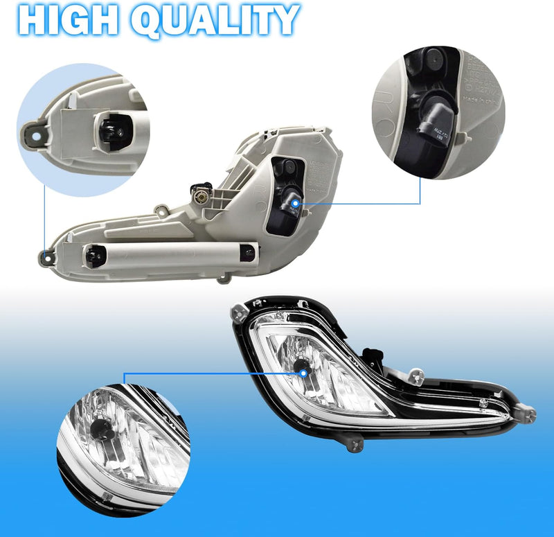 OKSIWA Fog Lights Fit For 2012-2017 Hyundai Accent Pair Fog Lights Bumper Lamps Full Kit with Switch and Harness (Clear Lens)-5