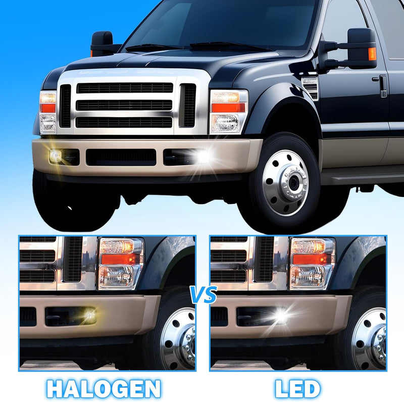 OKSIWA LED Fog Lights Assembly Compatible With 2005 2006 2007 Ford F250 F350 F450 F550 Super Duty,2005 Excursion Front Bumper Driving Fog Lamp Kits-3