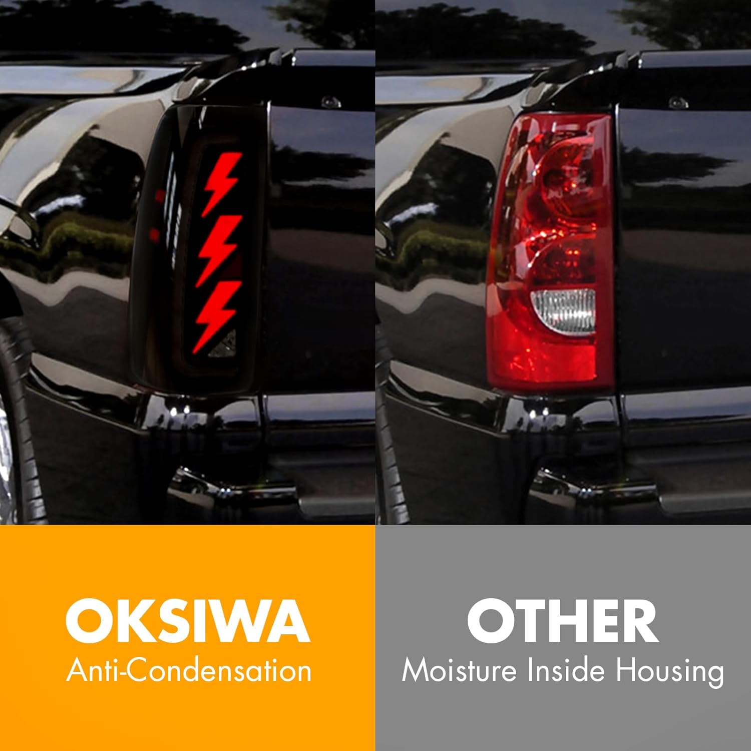OKSIWA Sequential LED Tail Light for 2003 2004 2005 2006 Chevy Silverado,with Start-up Animation,Dynamic Turn Signal,Lightning Shaped Design Rear Lights,Brake Reverse, Smoked Lens