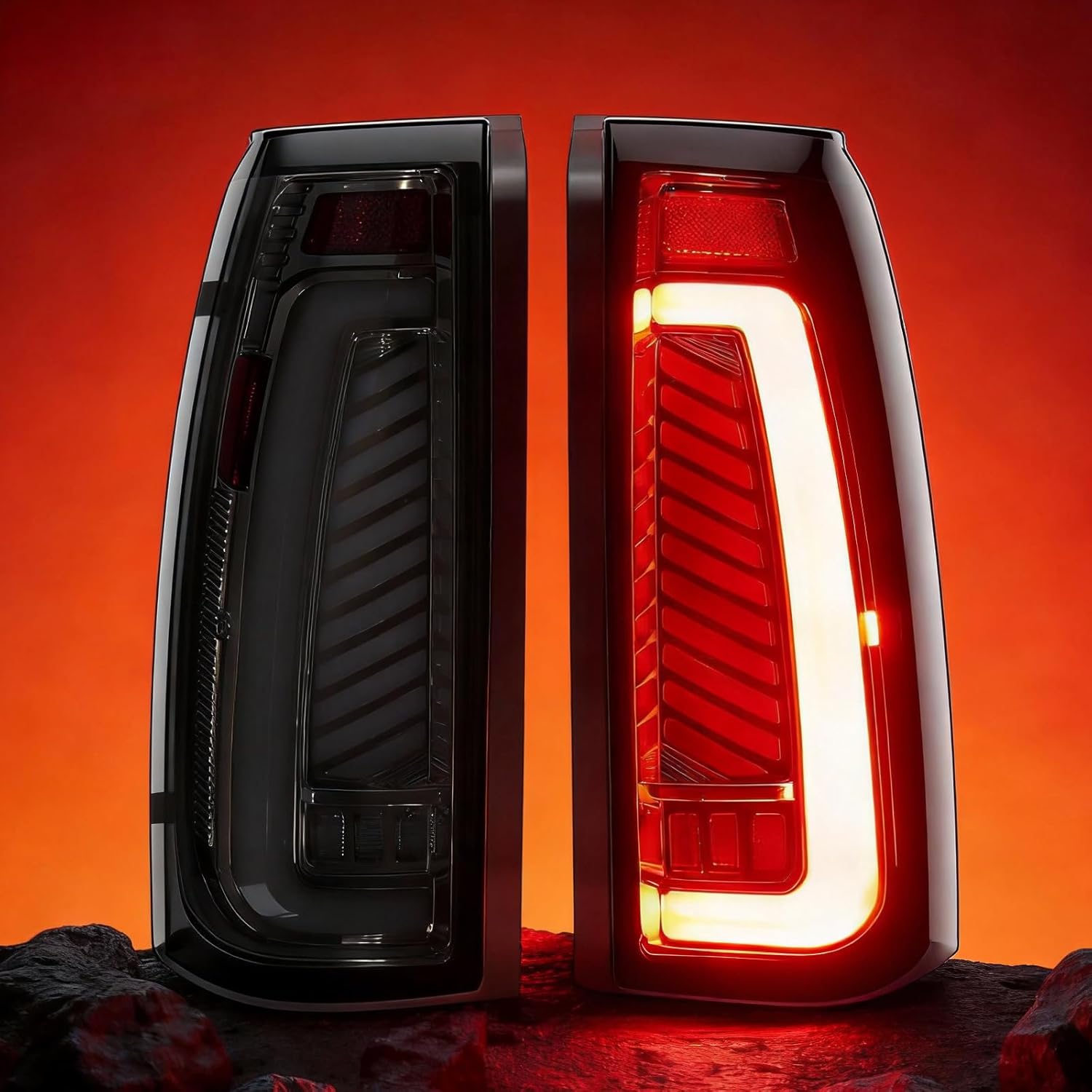Animated Sequential Smoked LED Tail Lights for 1988-1998 Chevy GMC C/K Sierra, 92-99 Suburban Yukon, 95-99 Tahoe,Blazer,Cadillac Escalade Plug & Play-7