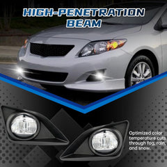 OKSIWA Led Fog Lights Fit for 2008 2009 2010 Toyota Corolla/Altis, 1 Pair Front Bumper Driving Fog Lamps with Switch and Wiring Harness- Clear Lens-3