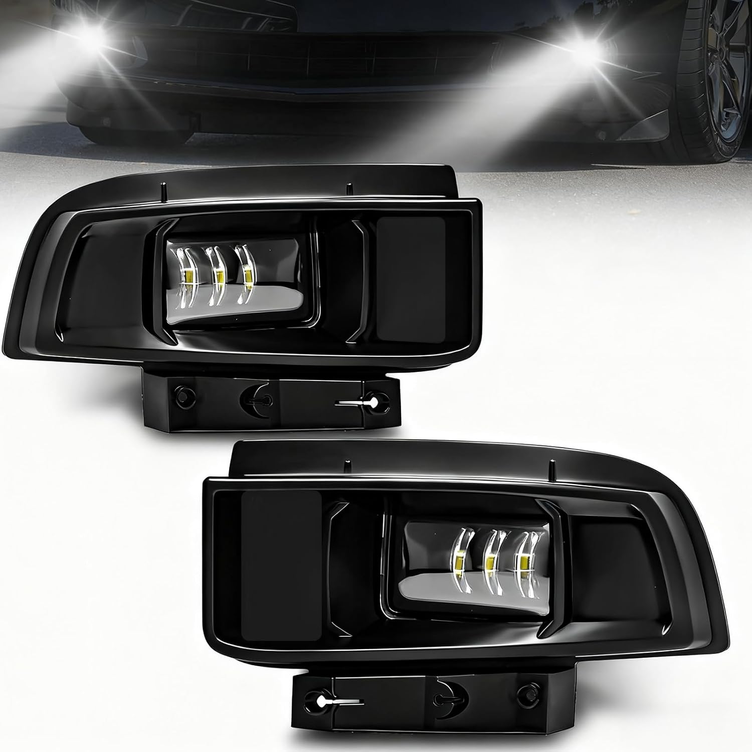 OKSIWA Upgrade LED Fog Lights for 2005-2013 Chevrolet Corvette C6 Base Models,Drving Fog Lamp Replacement, Plug N Play,Waterproof, Clear Lens-1