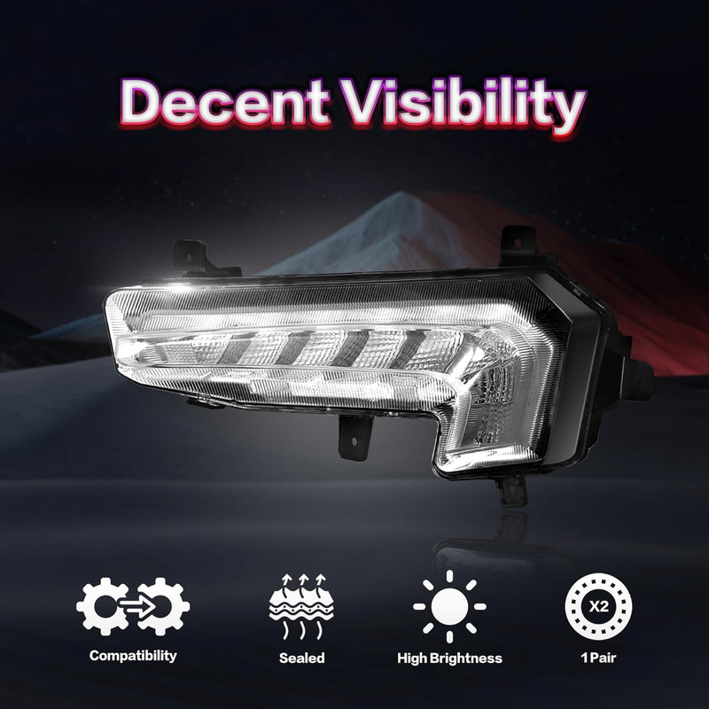 OKSIWA LED Fog Light for 2016 2017 2018 Chevy Malibu, Front Fog Lamps Clear Lens Replacement Kit, Driver Side-2