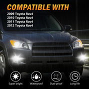 OKSIWA LED Fog Lights for 2009 2010 2011 2012 Toyota Rav4,1 Pair Front Driving Fog Lamps Kits with Wiring Harness Switch,Clear Lens