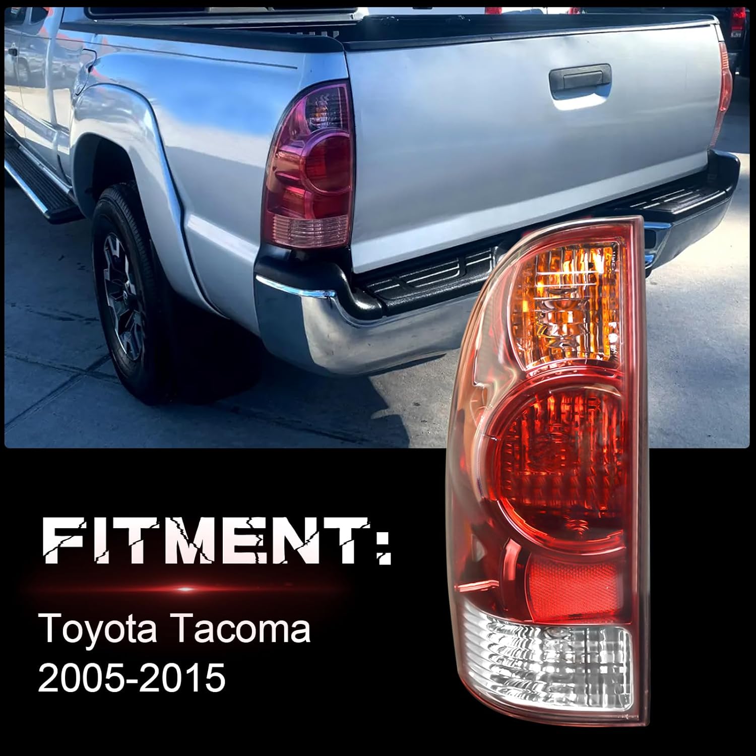 OKSIWA Tail Light Housing for 2005-2015 Toyota Tacoma, Driver Side Rear Tail Light Replacement - Left Tail Lamp-3