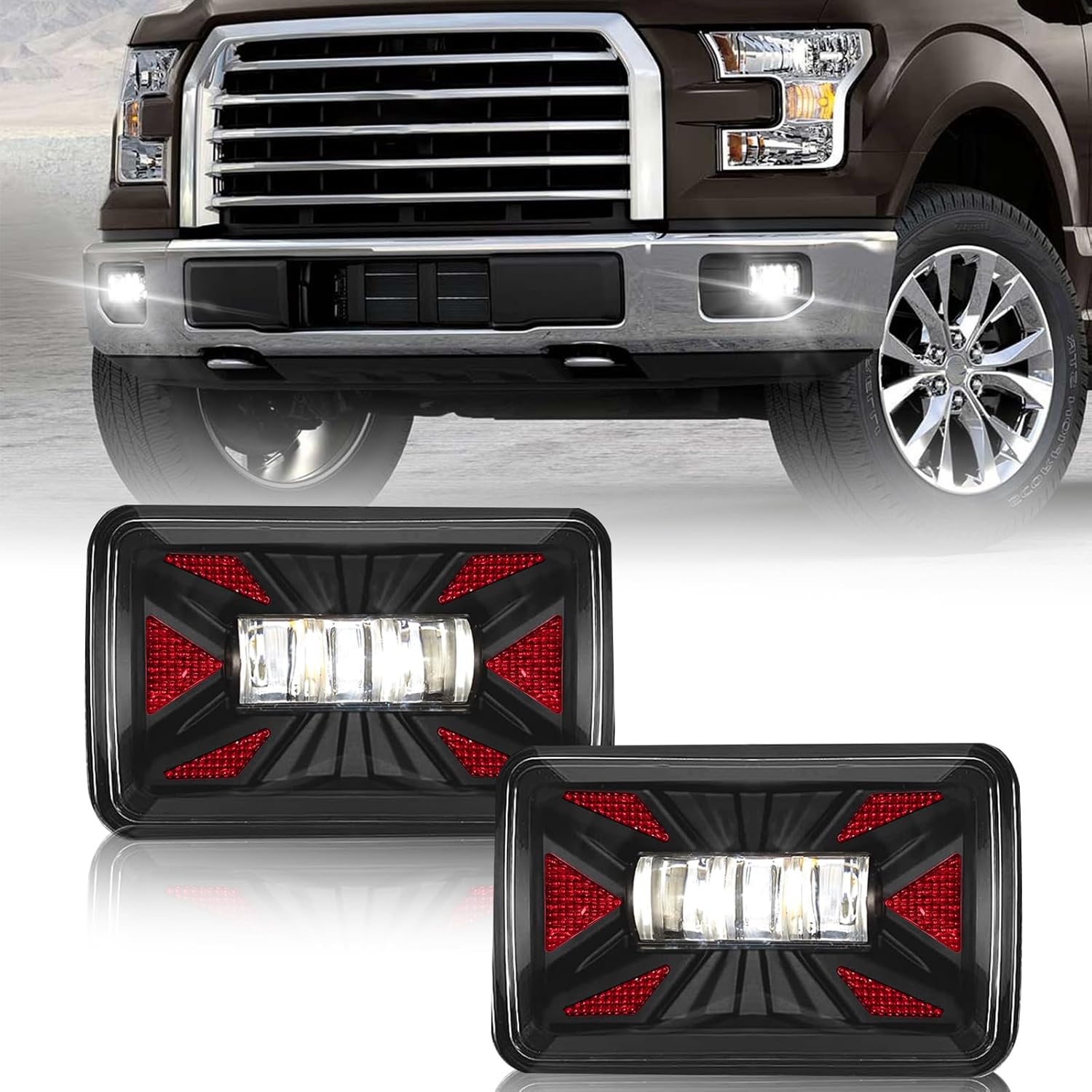 OKSIWA New LED Fog Lights Assembly Compatible With 2015-2020 F150 Super Duty Fog Lights Front Bumper Lamps Clear Lens 1 Pair of Fog Lamps-1