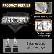 OKSIWA Fog Lights Assembly Compatible with 1999-2004 Ford Mustang, Bumper Driving Fog lamp Assembly Replacement (Halogen Fog Lights)
