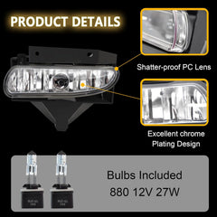 OKSIWA Fog Lights Assembly Compatible with 1999-2004 Ford Mustang, Bumper Driving Fog lamp Assembly Replacement (Halogen Fog Lights)-4