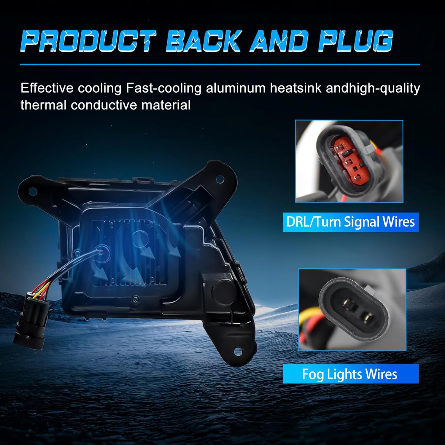 OKSIWA Black Lens with DRL Led Fog Lights Compatible with 2019-2023 Chevrolet Silverado 1500 2500HD 3500HD Upgrade and Modified 1 Pair Led Fog Lamp, Fog Light Assembly, Black B with DRL