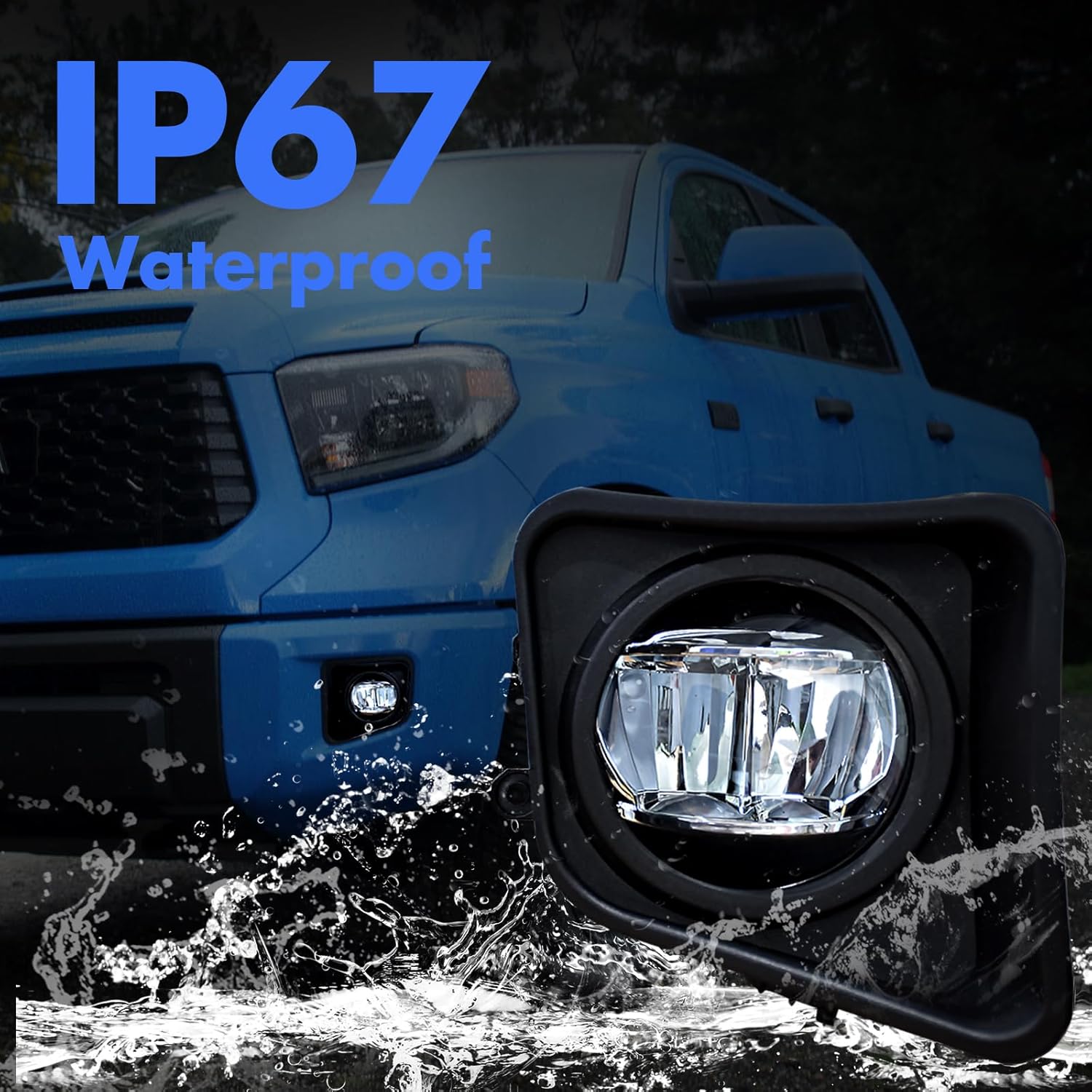 OKSIWA Led Fog Lights Compatible with 2014 2015 2016 2017 2018 2019 2020 2021 Toyota Tundra, 14-21 Tundra Front Driving Fog Lamps Kit, DOT Certified, Clear Lens - 1 Pair