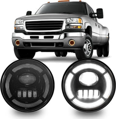 DOT Approved LED Fog Light with DRL & Amber Turn Signal for 2007-2013 GMC Sierra 1500 & 2007-2014 Sierra 2500 3500HD Plug & Play-1