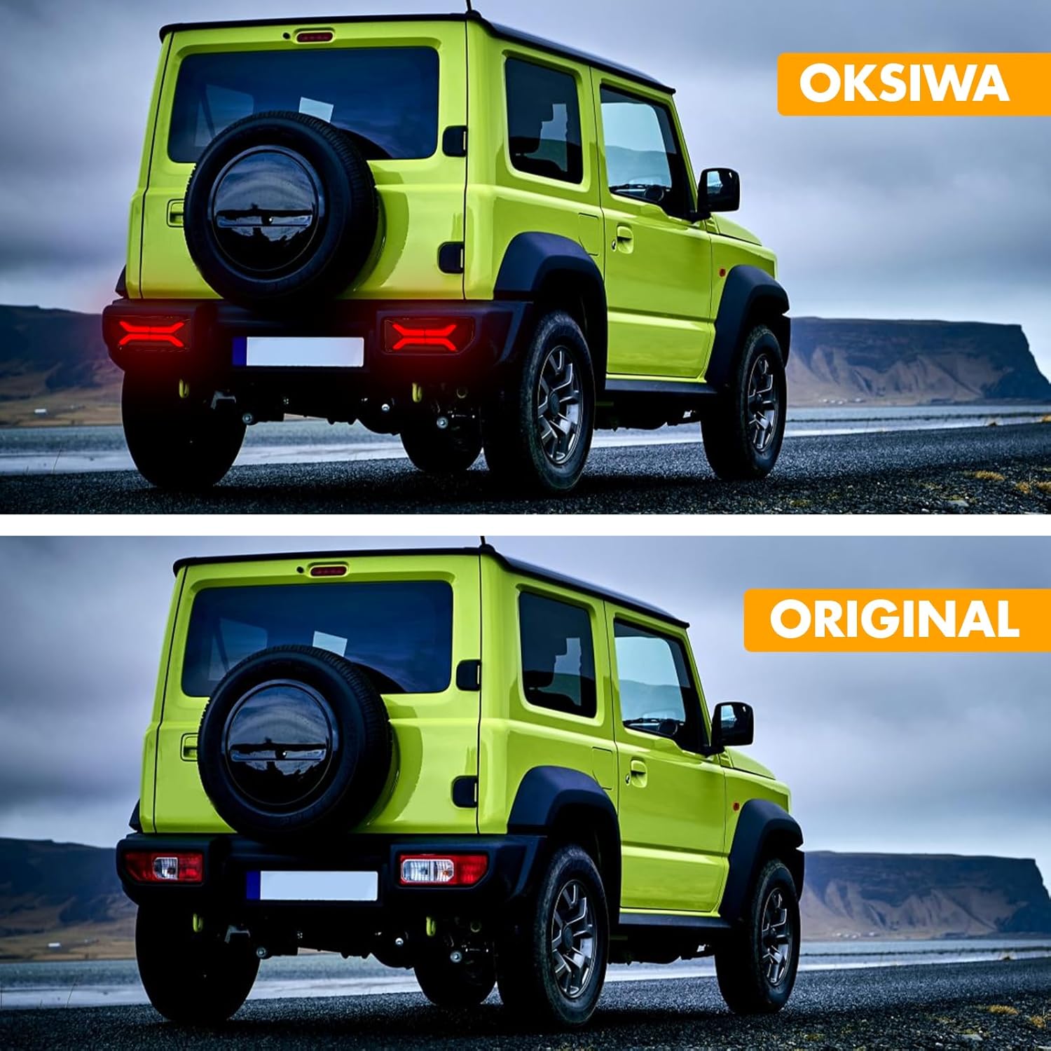OKSIWA Sequential Full LED Tail Lights for Suzuki Jimny 2019-2024, with Start Up Sequence,Dynamic Turn Signal,Unique Appearance Design, Reverse Brake Tail Lamp Rear Lights Assembly (Dumbbel)