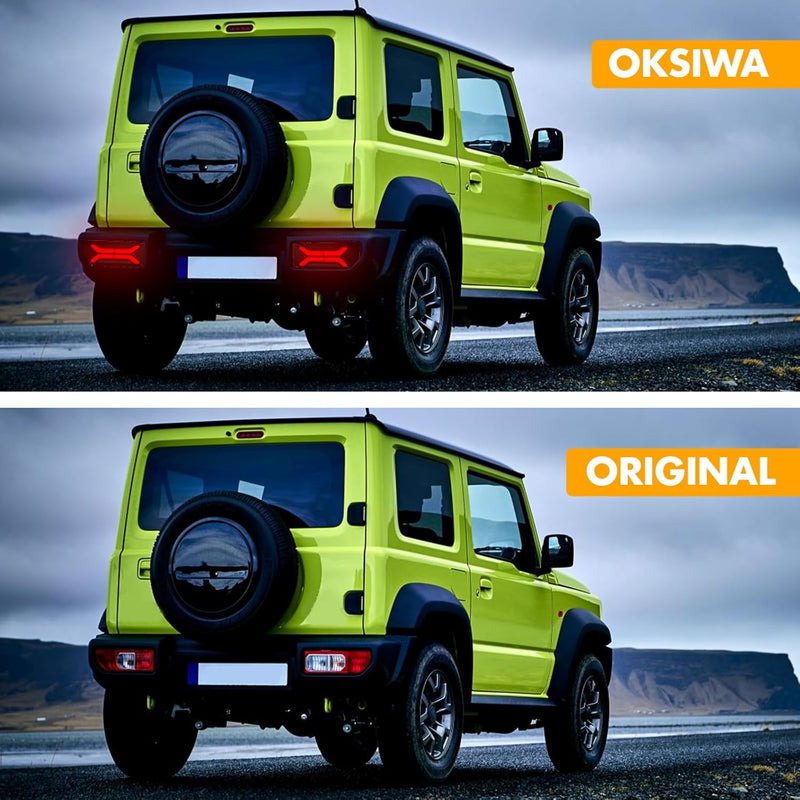 OKSIWA Sequential Full LED Tail Lights for Suzuki Jimny 2019-2024, with Start Up Sequence,Dynamic Turn Signal,Unique Appearance Design, Reverse Brake Tail Lamp Rear Lights Assembly (Dumbbel)-5
