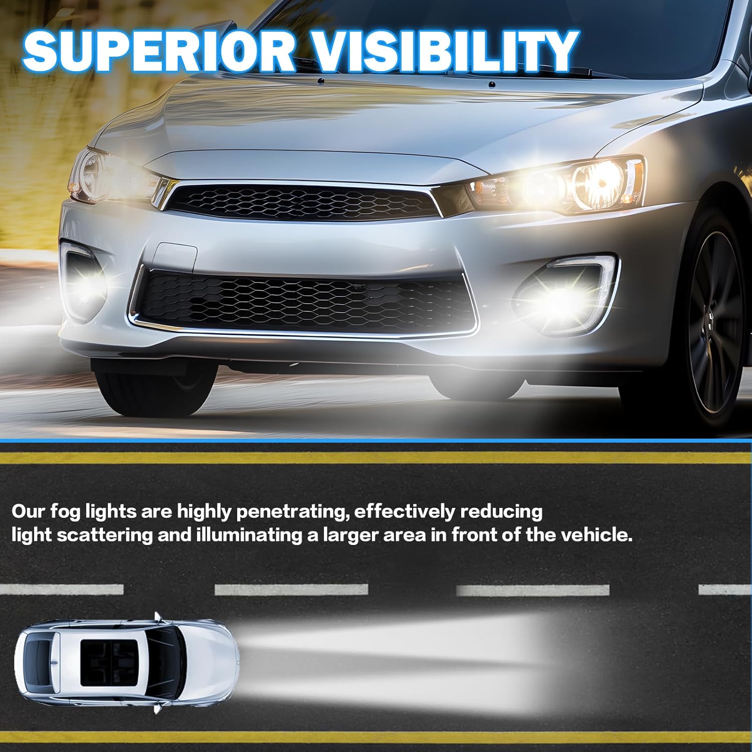 OKSIWA Fog Lights Compatible with 2016 2017 Mitsubishi Lancer 1 Pair Front Bumper Driving Fog Lamps- Clear Lens-2