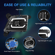 OKSIWA LED Fog Lights with DRL for 2019 2020 2021 2022 2023 Chevrolet Silverado 1500 2500HD 3500HD, Chevrolet Fog Lamp Kits with Running Lights and Turn Signals, 1 Pair