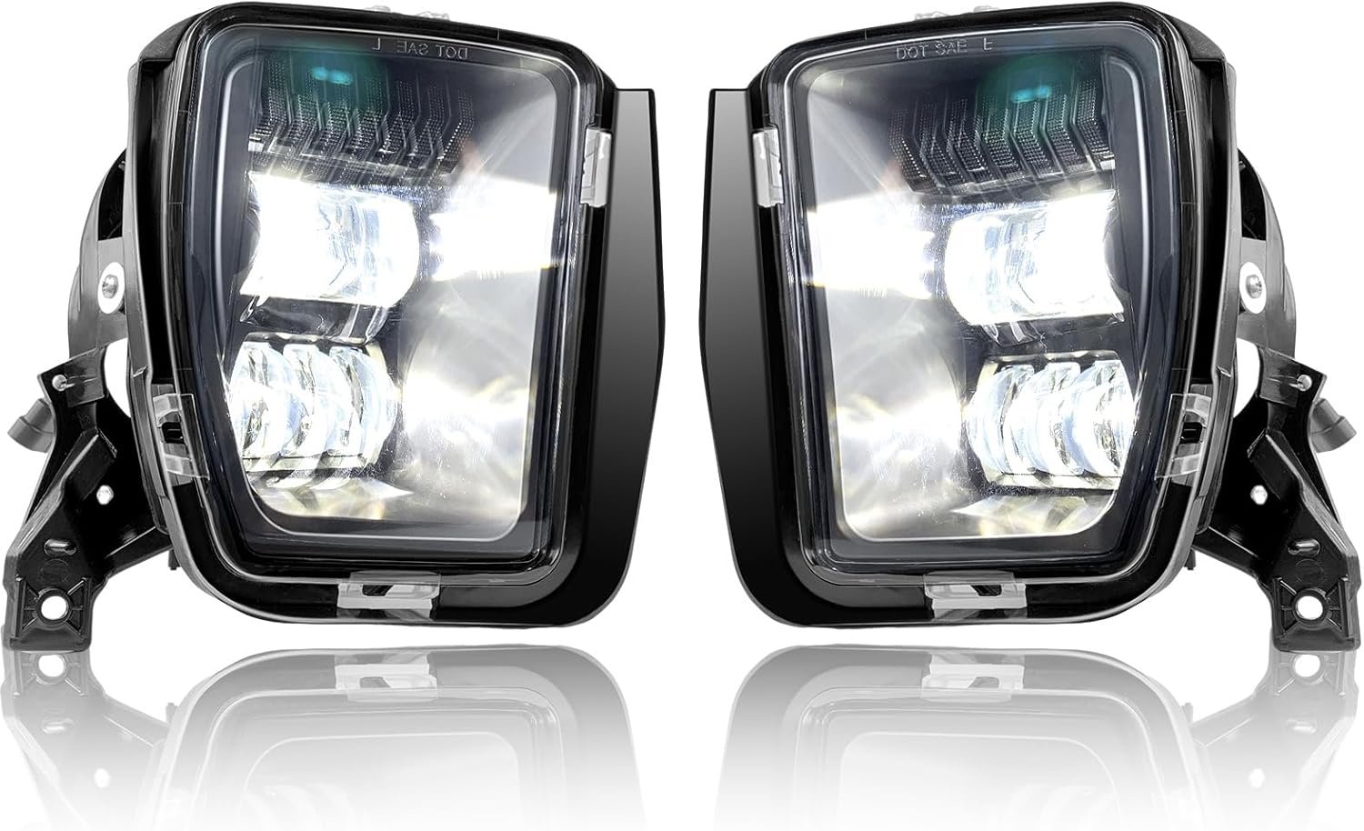 OKSIWA LED Fog Light fit for 2013 2014 2015 2016 2017 2018 Dodge Ram 1500 Pickup 2019 2020 2021 RAM 1500 Classic(Not Fit for Rebel Model) Fog Lamps With Black Trim-4