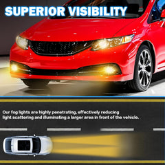 OKSIWA Fog Lights Fit for 2013-2015 Civic Front Bumper Driving Fog Lamps Replacement w/Switch Wiring Harness H11 12V 55W Bulbs-2