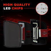 OKSIWA Sequential Led tail lights for 2007-2013 Chevy Silverado 1500 2500HD 3500HD Starting Animated Rear Light Assembly, Dynamic Turn Signal,Brake Light,Reverse Light Smoked
