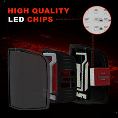 OKSIWA Sequential Led tail lights for 2007-2013 Chevy Silverado 1500 2500HD 3500HD Starting Animated Rear Light Assembly, Dynamic Turn Signal,Brake Light,Reverse Light Smoked-6