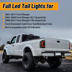 OKSIWA Full Led Tail Lights Compatible with Ford Ranger 2001-2011 Turn Signal, Brake Light, Reverse Light Rear Light Assembly Smoked-4