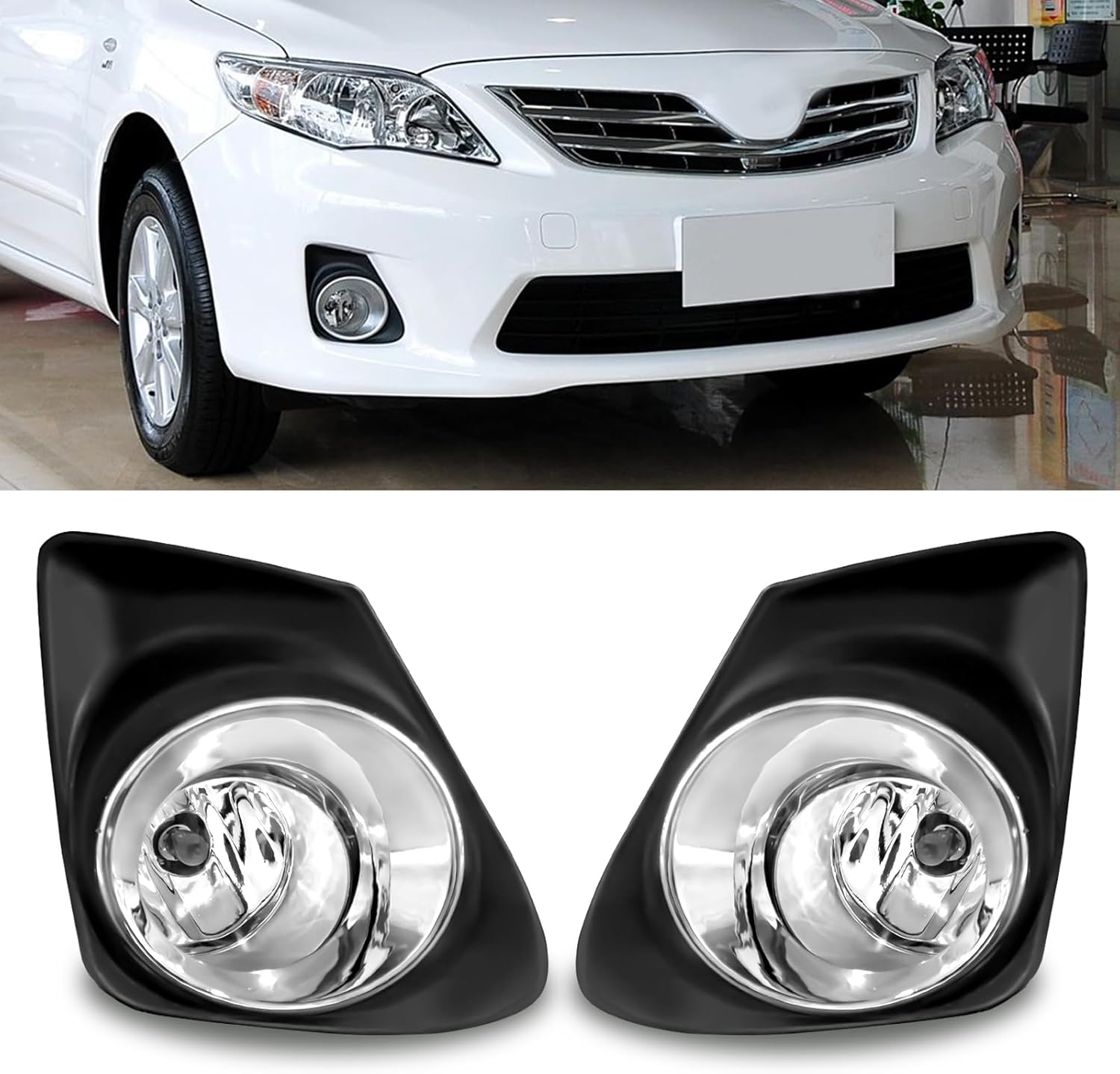 OKSIWA Fog Lights Compatible with 2011 2012 2013 Corolla,Bumper Driving Fog Lamp Assembly, Halogen Bulbs，OEM-Style Replacement,1 Pair-1