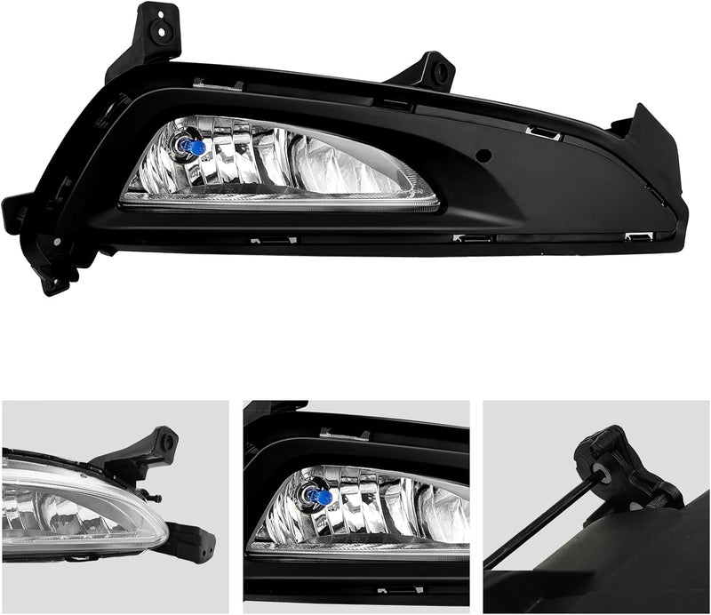 OKSIWA Fog Lights Assemblies Compatible With 2016 2017 2018 Hyundai Tucson Passenger & Driver Side Front Bumper Fog Lights-4