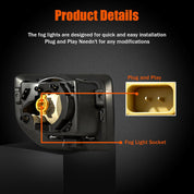 OKSIWA Fog Lights-For 2015-2019 GMC Sierra 2500HD/ 3500HD, Fog Light Assembly Replacement, Easy to Install