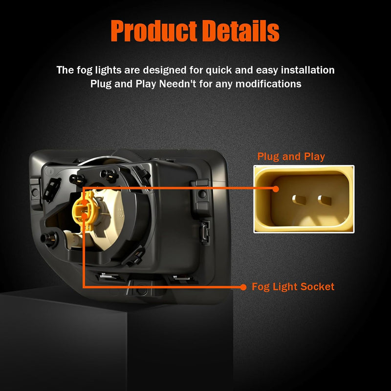 DOT Approved Halogen Fog Lights for 2015-2019 GMC Sierra 2500HD/3500HD Plug & Play-4
