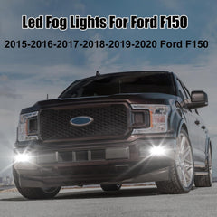 OKSIWA LED Fog Lights For 2015-2020 Ford F-150 Bumper Driving Fog Lamps Set Assembly Kit 1 Pair (Clear Lens)-6