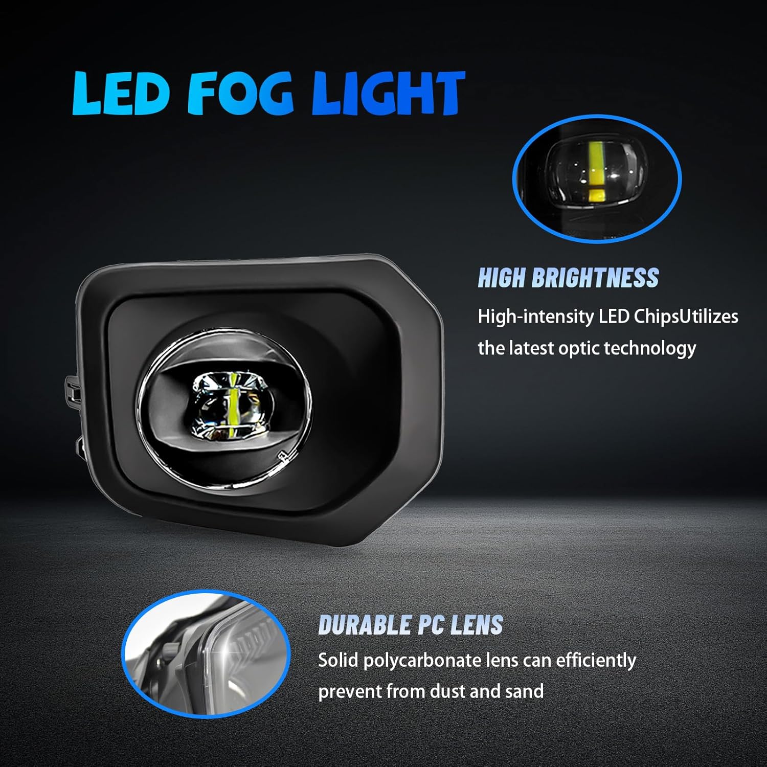 OKSIWA LED Fog Lights,Compatible with 2016-2023 Toyota Tacoma(Fits SR,SR5 Model Only), Front Bumper Driving Light, with Wiring Harness, Switch,Easy to Install (Black Bezels)