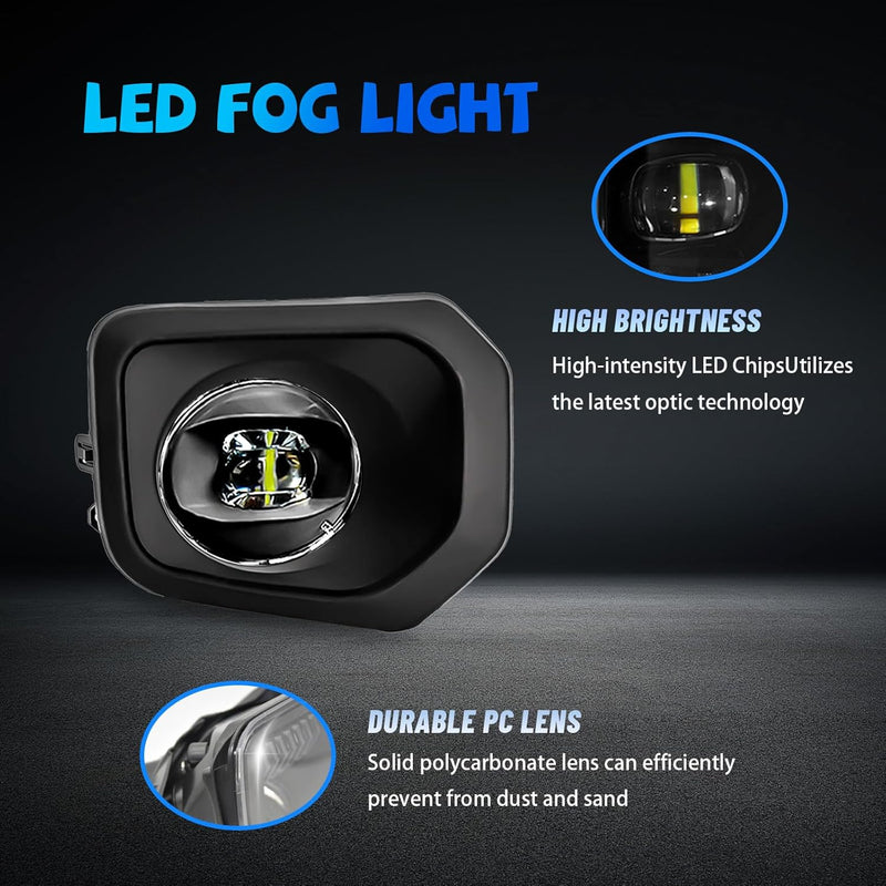 OKSIWA LED Fog Lights,Compatible with 2016-2023 Toyota Tacoma(Fits SR,SR5 Model Only), Front Bumper Driving Light, with Wiring Harness, Switch,Easy to Install (Black Bezels)-5