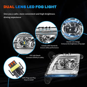 OKSIWA LED Fog Lights for 2019 2020 2021 2022 2023 Chevrolet Silverado 2019-2023 1500 2500HD 3500HD Pickup Trucks Clear Lens Fog Light Assembly Replacement Kit, 1 Pair